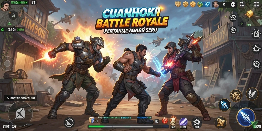Gameplay CUANHOKI dengan intensitas pertarungan Battle Royale.