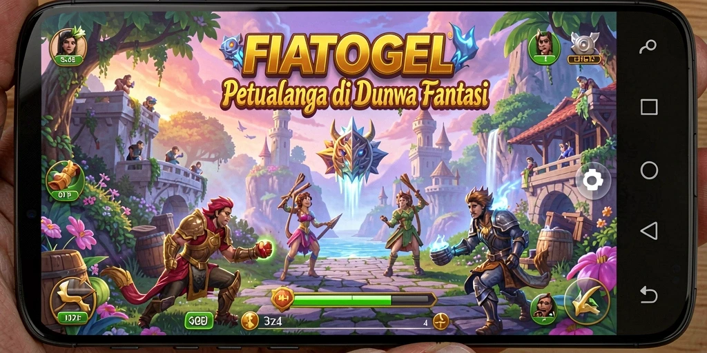 Tangkapan layar menampilkan aksi seru dalam permainan FIATOGEL.