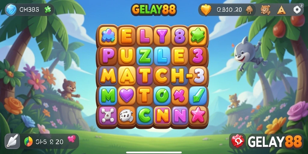 Tampilan gameplay yang seru dalam GELAY88 saat mencocokkan objek.