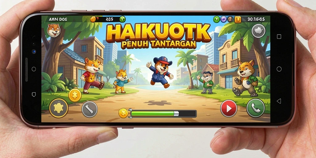 Tampilan gameplay menarik dari HAIKUOTK yang seru dan berwarna-warni.
