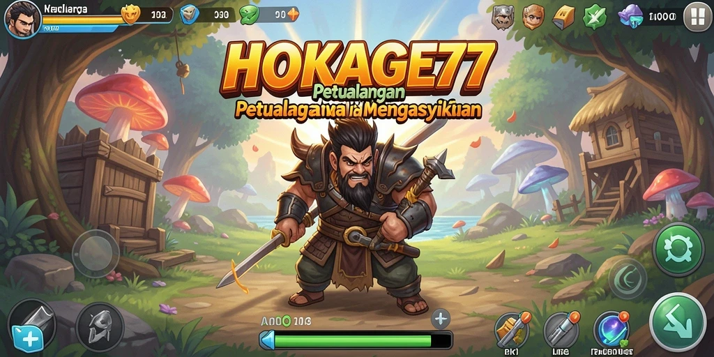 Screenshot gameplay HOKAGE77 yang menampilkan aksi karakter dalam mode Idle.