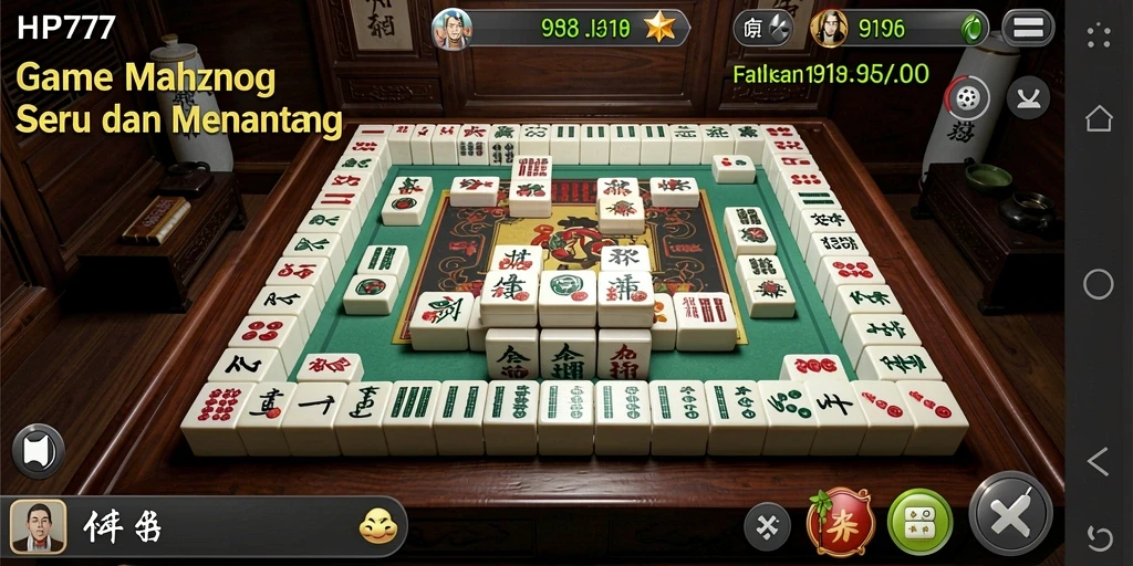 Tangkapan layar HP777 menampilkan gameplay Mahjong yang menegangkan dan menyenangkan.