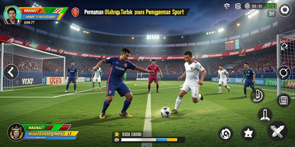 Screenshot utama MARINA77 menunjukkan pertandingan olahraga yang intens.