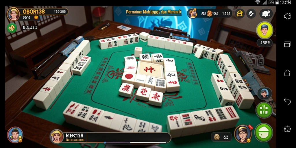 Screenshot menampilkan gameplay seru dalam Mahjong OBOR138.