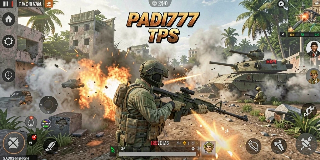 Screenshot PADI777 menunjukkan aksi seru dalam gameplay TPS.