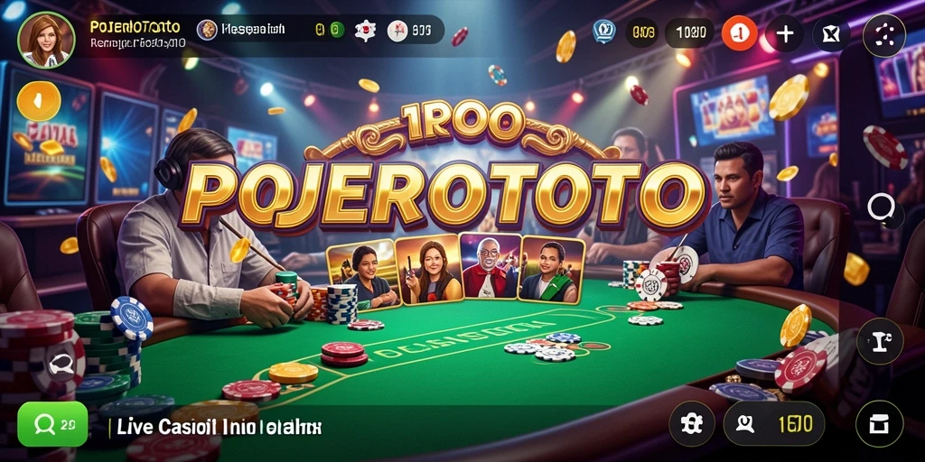 Screenshot utama POJEROTOTO menampilkan gameplay Live Casino yang menarik.