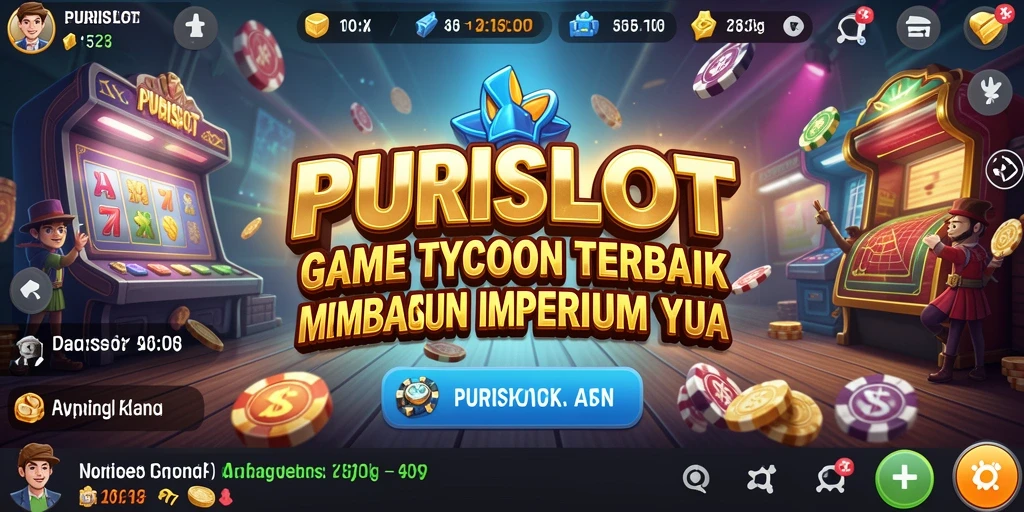 Tampilan gameplay <strong>PURISLOT</strong> yang menampilkan strategi bisnis yang mengasyikkan.