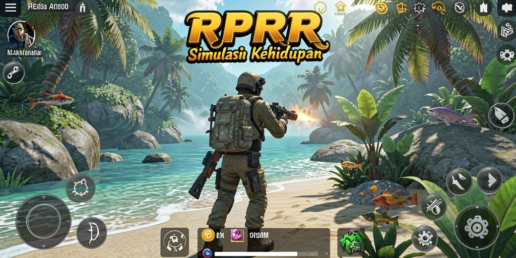 Tampilan gameplay RPRR yang menggambarkan suasana interaksi sosial.