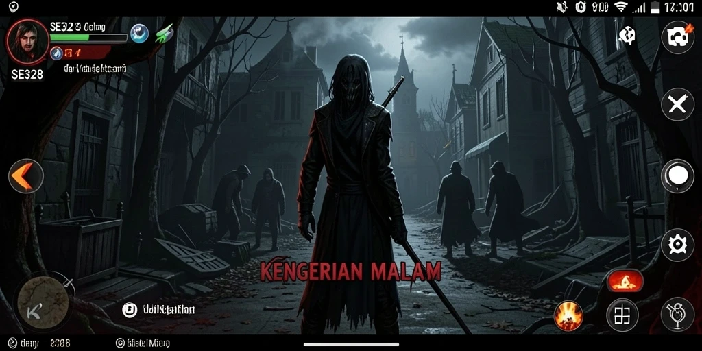 Screenshot gameplay SE328 menampilkan suasana horor yang mencekam.