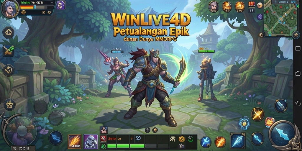 Tangkapan layar gameplay <strong>WINLIVE4D</strong> menampilkan pertarungan seru dalam dunia MMORPG.